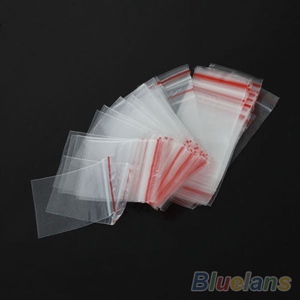 

100 ШТ. 4x6 см 5x7 см Ювелирные Изделия Ziplock Zip-Молния Замок Многоразовые Пластиковые Поли Ясно Мешки Ювелирные Изделия 083E