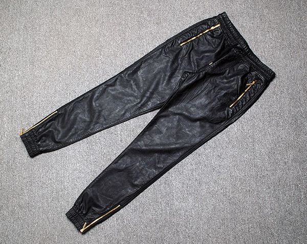 Motorrad Hose Größe 110 top qualit 228 t herren leder pants gold zipper hiphop hosen Motorrad Hose Größe 110 top qualit 228 t herren leder pants gold zipper hiphop hosen