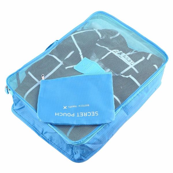 

wholesale- ziplock storage bag 6pcs clothes storage bags set cube travel home luggage organizer 7color