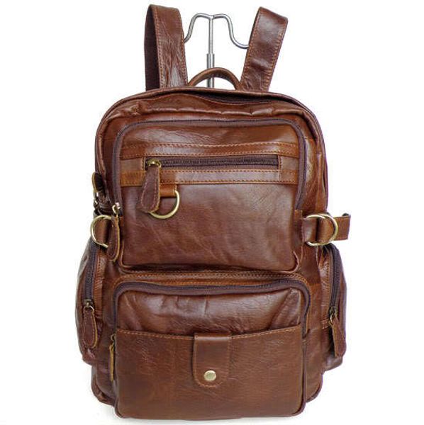 

wholesale-maxwell vintage 100% guarantee real genuine leather cowhide women men's backpacks travel bags #mw-j7042