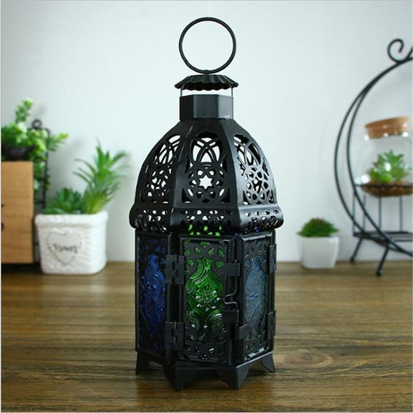 Parede de metal retro Hanging votiva vela titular casamento Candlestick Hanging Lantern Romantic Home Decoração do casamento