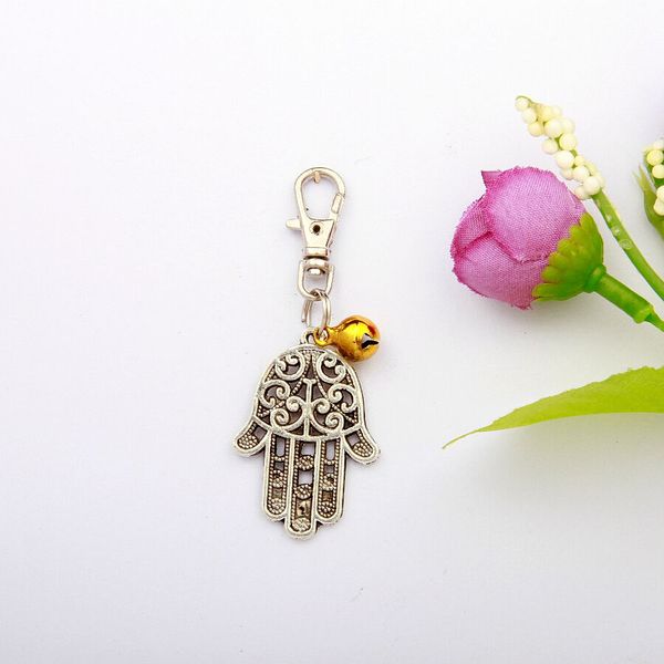 

горячая 30 шт. / лот цинковый сплав покрытие серебро полые palmmixed колокол очарование вращающийся омар застежка брелок брелки для женщин g, Slivery;golden