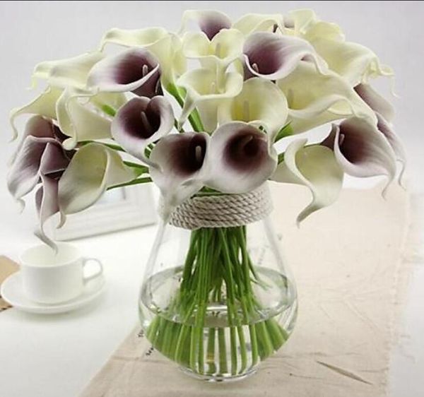 Giglio di Calla per il tocco reale della calla floreale decorativa dei fiori di plastica molli di fragranza del fiore del mazzo di cerimonia nuziale Trasporto libero HP011