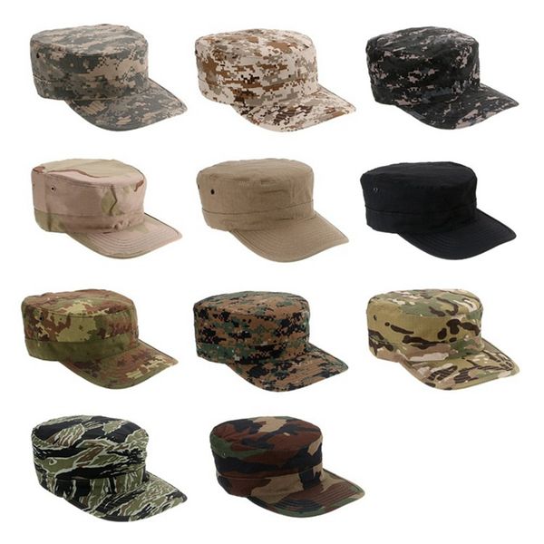 

multifunctional camouflage military octagon combat soldier training hat outdoor fishing hiking hat mens male sun protection caps, Black;white