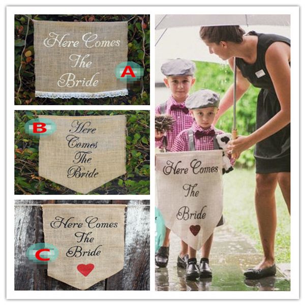 

here comes the bride wedding sign flower girl sign aisle sign 36*45 cm