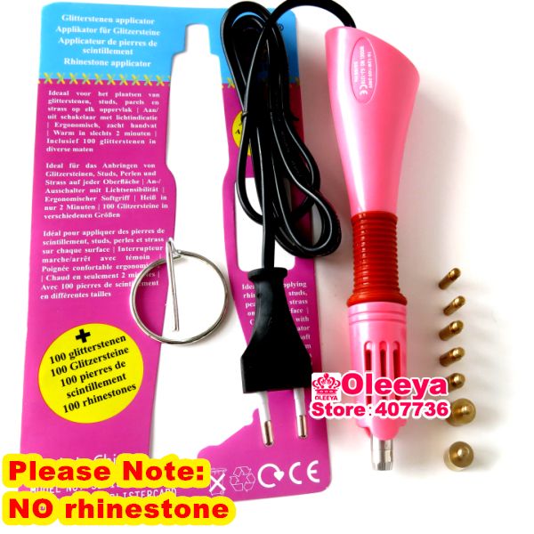 

wholesale- fast heated pink iron-on fix rhinestone applicator wand 1pcs/lot heat-fix tool no rhinestones) y2852, Black