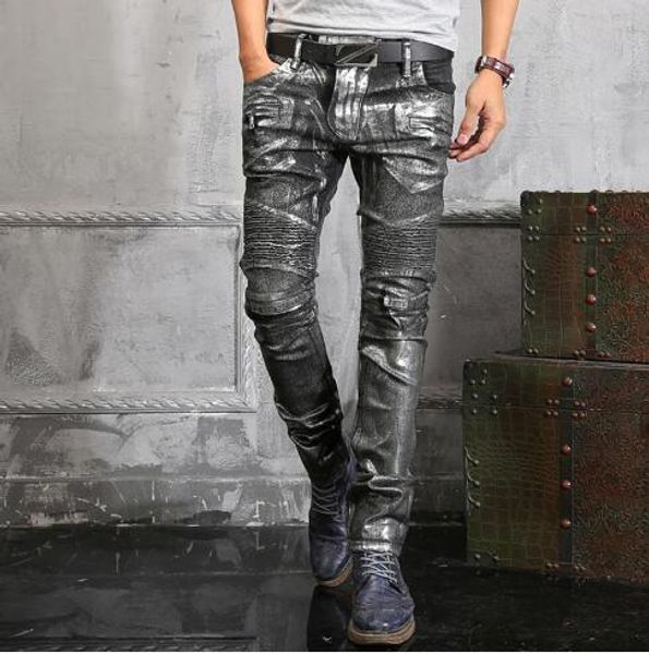 

2018 men 039 di tre ed ripped jean famou fa hion cool de igner lim motorcycle biker cau al denim pant runway jean ize 28 38