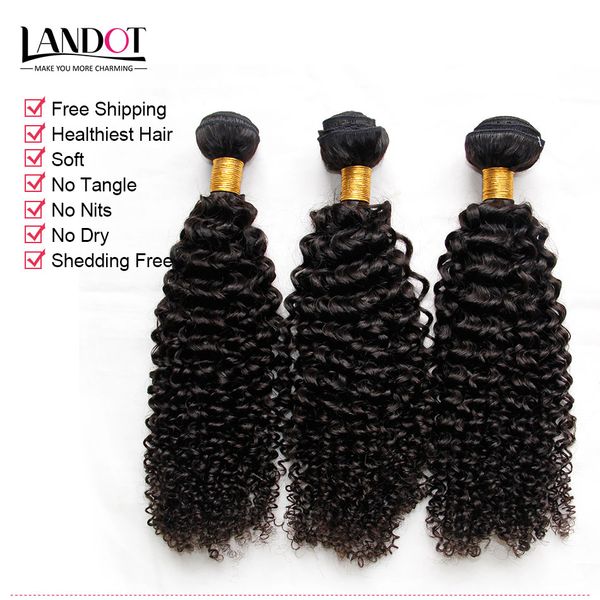 3 pcs lote 8-30 polegadas Eurasian Kinky Curly Virgin Grau de cabelo 7a não processado cabelo humano eurasianos tecidos pacotes Natural preto extensões dinamable