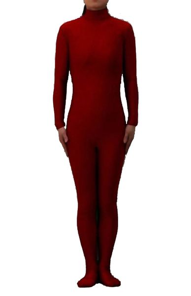 

burgundy lycra spandex zentai dancewear catsuit without hood halloween party cosplay suit, Black