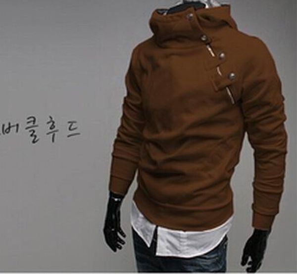 

2015 spring new korean hooded fleece sweater jacket men's fashion slim white long-sleeved sweater coat .@9911, Black;brown