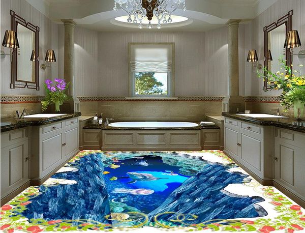 

wallpaper for bathrooms 3d underwater world floor pvc vinyl flooring bathroom