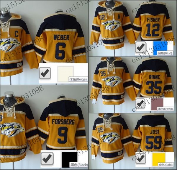 

Factory outlet 6 hea weber old time na hville predator hockey hoodie jer ey weat hirt jer ey titched ewn numbering lettering