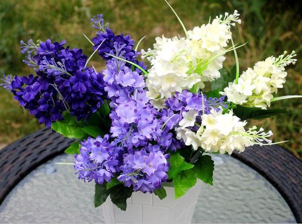 

10 bouquet artificial handmade hyacinth flower 5head for wedding home bridal bouquet decoration