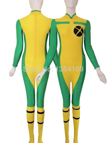 

new style x-men rogue spandex superhero costume halloween party cosplay zentai suit, Black;red