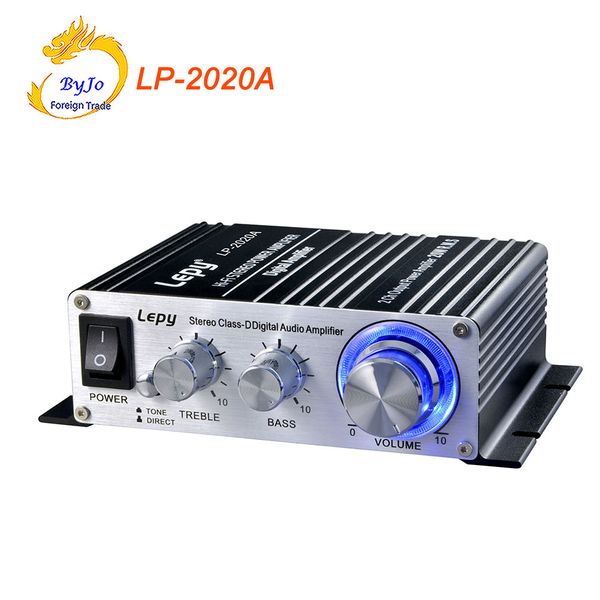 Lepy LP-2020A HiFi Digital Mini Amplificadores Estéreo de Áudio 20Wx2 com Controle Remoto Infravermelho Amplificador de Carro Home + Adaptador de Alimentação