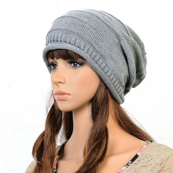 

wholesale-2015 fashion cuffs winter beanie hip-hop hat gorro sport beanie cap women knitted wool cap winter hip-hop cap folds hedging, Blue;gray