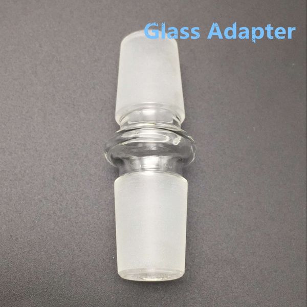 Shishas 18 mm auf 14 mm männlicher Glas-Reduzieradapter, mattiertes Borosilikat, Drop-Down-Verlängerung für Wasserpfeifen, klar