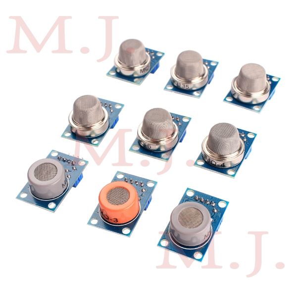 

wholesale-gas detection module mq-2 mq-3 mq-4 mq-5 mq-6 mq-7 mq-8 mq-9 mq-135 each of them 1pcs total 9pcs sensor for arduino kit