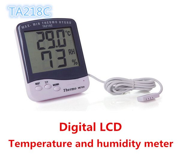 

new ktj ta218c ta 218c hygrometer thermometer with probe temperature and humidity meter with big digital lcd screen