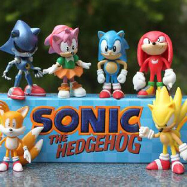 

7 см Бесплатная доставка Sonic the Hedgehog 1 лот=6 шт. SEGA цифры игрушки ПВХ игрушки Sonic персонажи рисунок игрушка действий отлично подходит для подарка