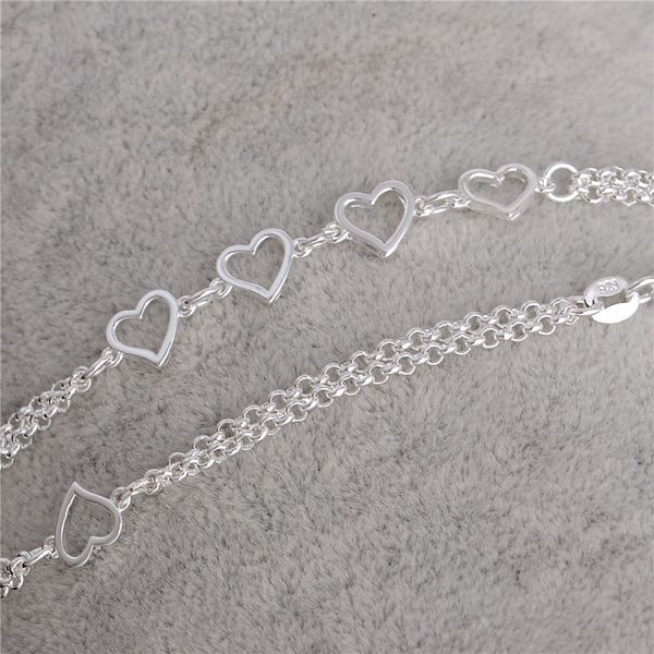 

1pc 925 terling ilver love heart jewelry acce orie women beach anklet hipping