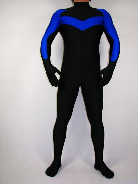 

nightwing spandex superhero costume halloween cosplay party zentai suit, Black;red