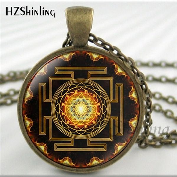 

2020 chakra spiritual buddhist sri yantra pendant necklace sacred geometry sri yantra jewelry meditation necklace ns-00806, Silver