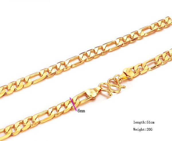 Großhandelspreis 20inches 20g 18 Karat Solide Gelbes Gold Füllte / Überzog Mens Link Halskette Kette Lange Halskette Männer Schmuck