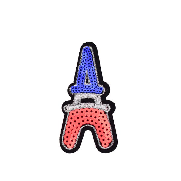 

10pcs eiffel tower sequined patches for clothing iron on transfer applique patch for bags jeans diy sew on embroidery sequins, Black