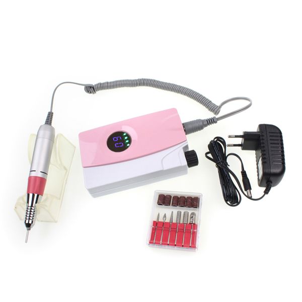 

wholesale-new portable electric nail drill rechargeable cordless manicure pedicure nail drill for nail art equipment 25000rpm nail machine