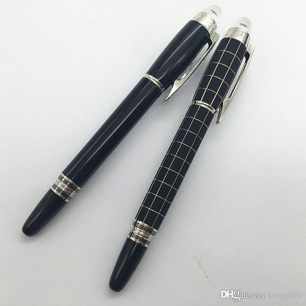 

luxury black resin classique mt star silver clip ball pen, black pen with serial number, Blue;orange