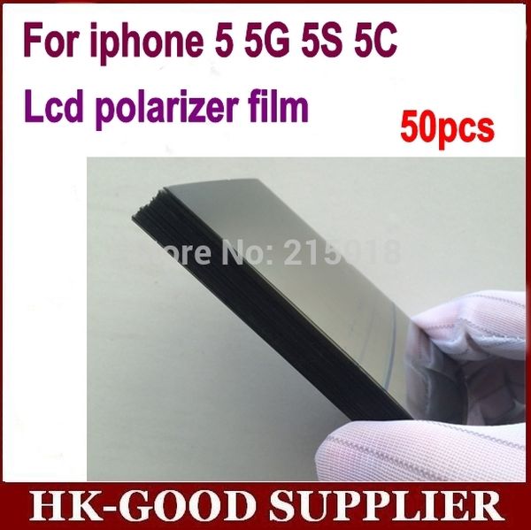 

wholesale-50pcs for iphone 5 5g 5s original lcd polarizer film polarization polaroid polarized light film black film ing
