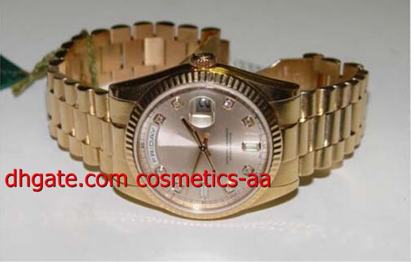 

luxury watch mens 118235 rose gold pink diamond dial 36mm automatic movemen mechanical men's watches wristwatch, Slivery;brown