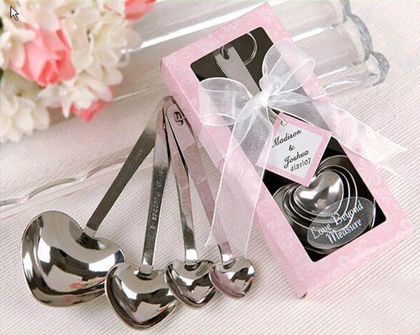 

dhl 2016 spoon favor 50sets heart shaped measuring spoons set wedding favors