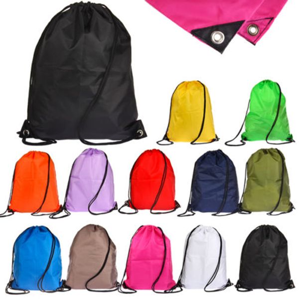 2016 hotsale direto da fábrica 10 cores À Prova D 'Água Escola de Natação Livro Esporte Sólida Cordão RuckSack Bag Mochila Saco