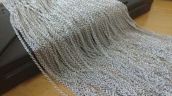 Großhandel Lot 10 Meter Silber Ton Edelstahl dünne 1,8 mm O Link-Kette Schmuck finden Kette DIY Schmuck zum Verkauf