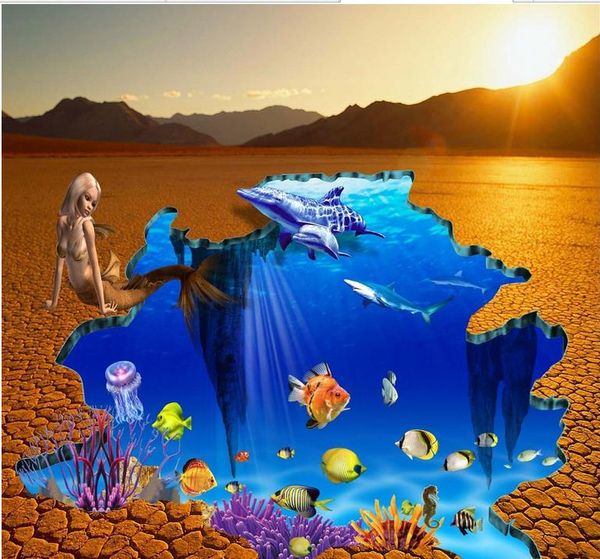 

sea world outdoor floor painting map 3d flooring for living room and bedroom