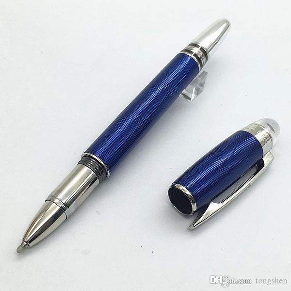 

unique design mt blue wave metal roller ball pen , luxury office stationery ballpoint pen star crystal, Blue;orange