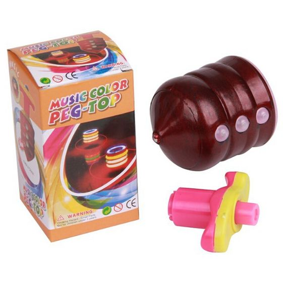 Luce colorata a LED Trottola Giocattolo Laser Flash Light Trottole Spinner musica Canzone da montare giocattoli per bambini regali Spedizione gratuita