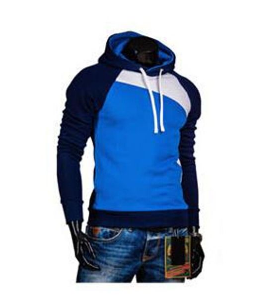 

wholesale-new fashion men's hoodies patchwork men hooded napping colors tracksuits coats leisure size sweatshirts 9 colors men's t, Black