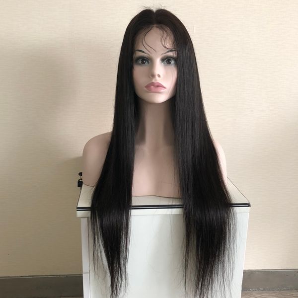100% Virgem Brazilian Human Hair Lace Wigs # 1 # 1b # 2 # 4 130% Reta Lace Perucas 10 