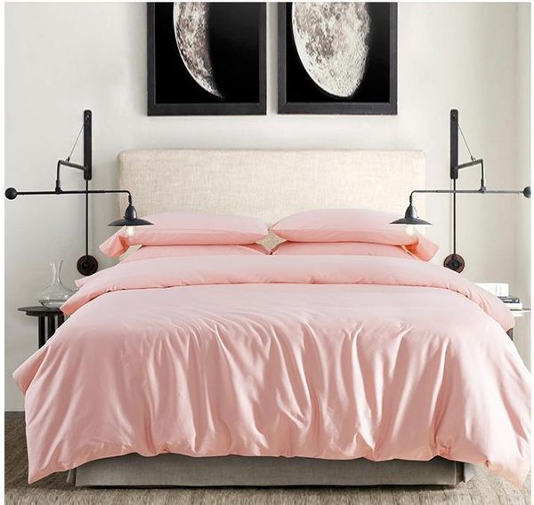 2015 100 Egyptian Cotton Light Pink Bedding Set Sheets King Queen
