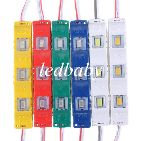 

3 led module with square lens waterproof 5630 smd new led modules 1.2w dc12v red/green/blue/yellow / white/ warm white