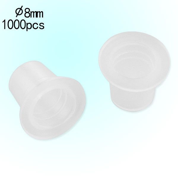 Gros-1000pcs petits pots d'encre de tatouage en plastique blanc propre porte-pigment capuchon de tasse livraison gratuite