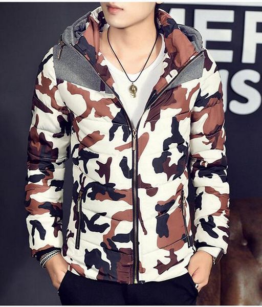 

men's fashion warm winter combination of cultivate one's morality even cap white duck down cotton-padded jacket down jacket coat, Black
