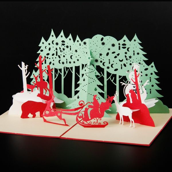 100pcs christmas party handmade kirigami bulk 3d laser cut greeting cards as merry christmas gifts postcard for friends kids - Cheap Christmas Cards In Bulk 100pcs christmas party handmade kirigami bulk 3d laser cut greeting cards as merry christmas gifts postcard for friends kids - Cheap Christmas Cards In Bulk