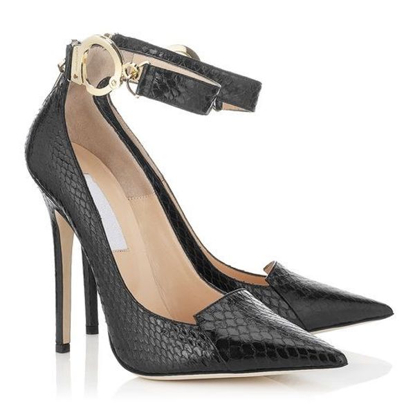 black snakeskin heels