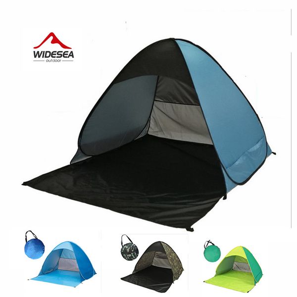 

wholesale- widesea pop up open beach tent 2-3 person sunshelter mash up color uv-protect quick automotic open for outdoor fishing camping