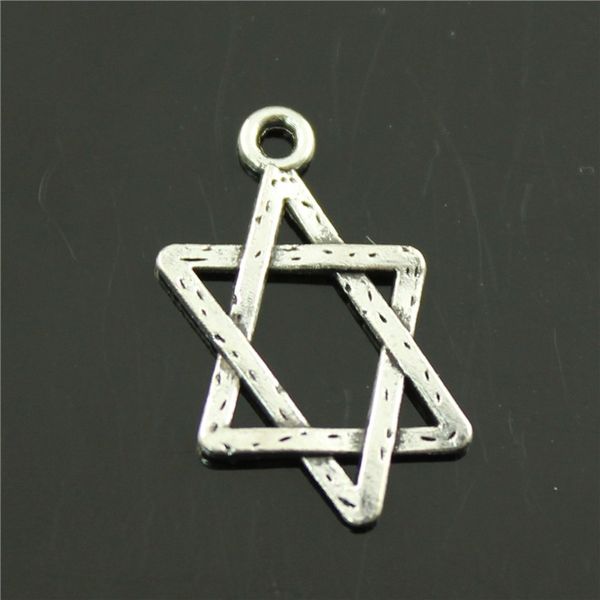 

200pcs/lot 23*14mm vintage antique silver plated zinc alloy star of david charms, Bronze;silver