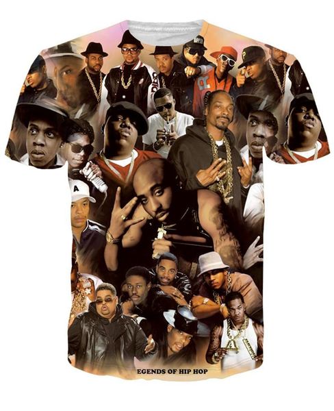 

футболки рок футболка печати Crewneck Тупак / Biggie Smalls футболка повседневная унисекс ж